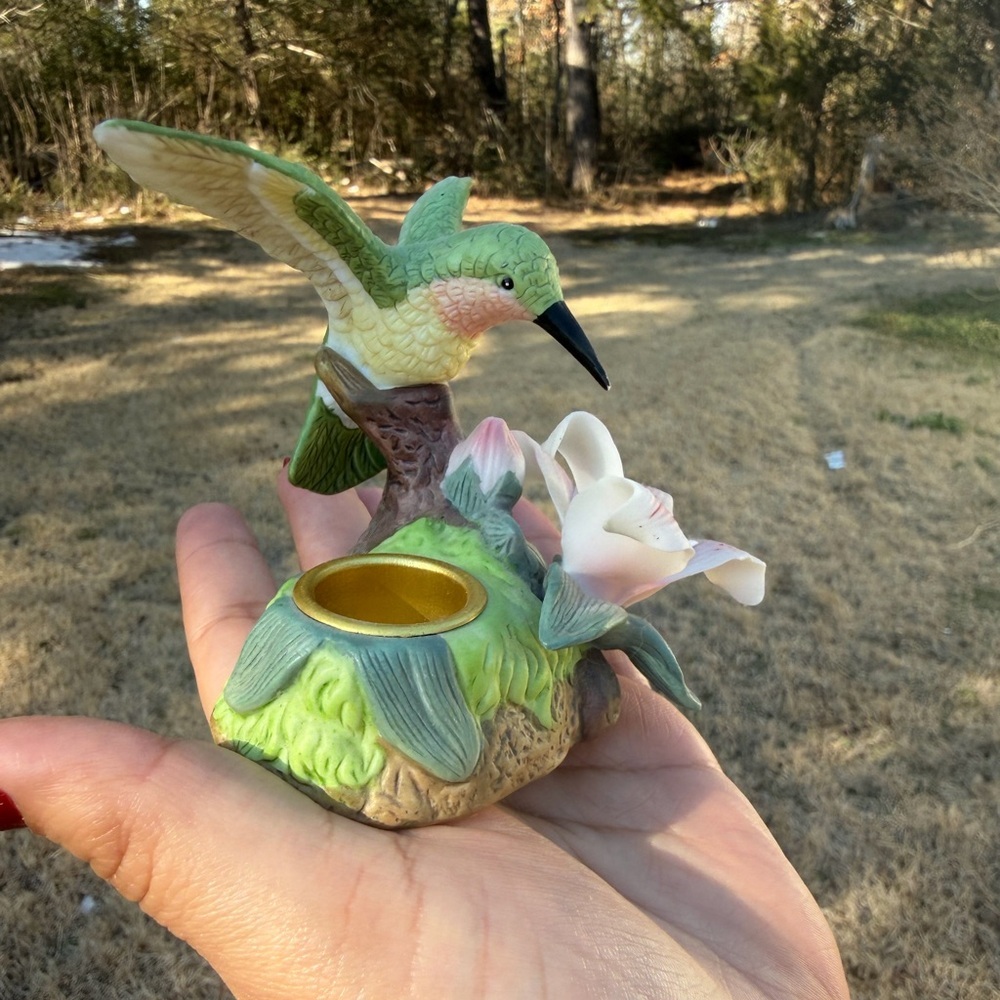 Hummingbird Figurine Candle Holder